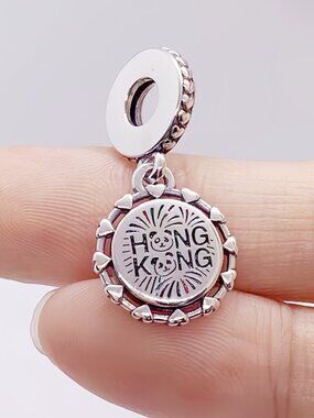 "Pandora Hong Kong Disneyland Exclusive Panda Firework Double-Sided Dangle Charm